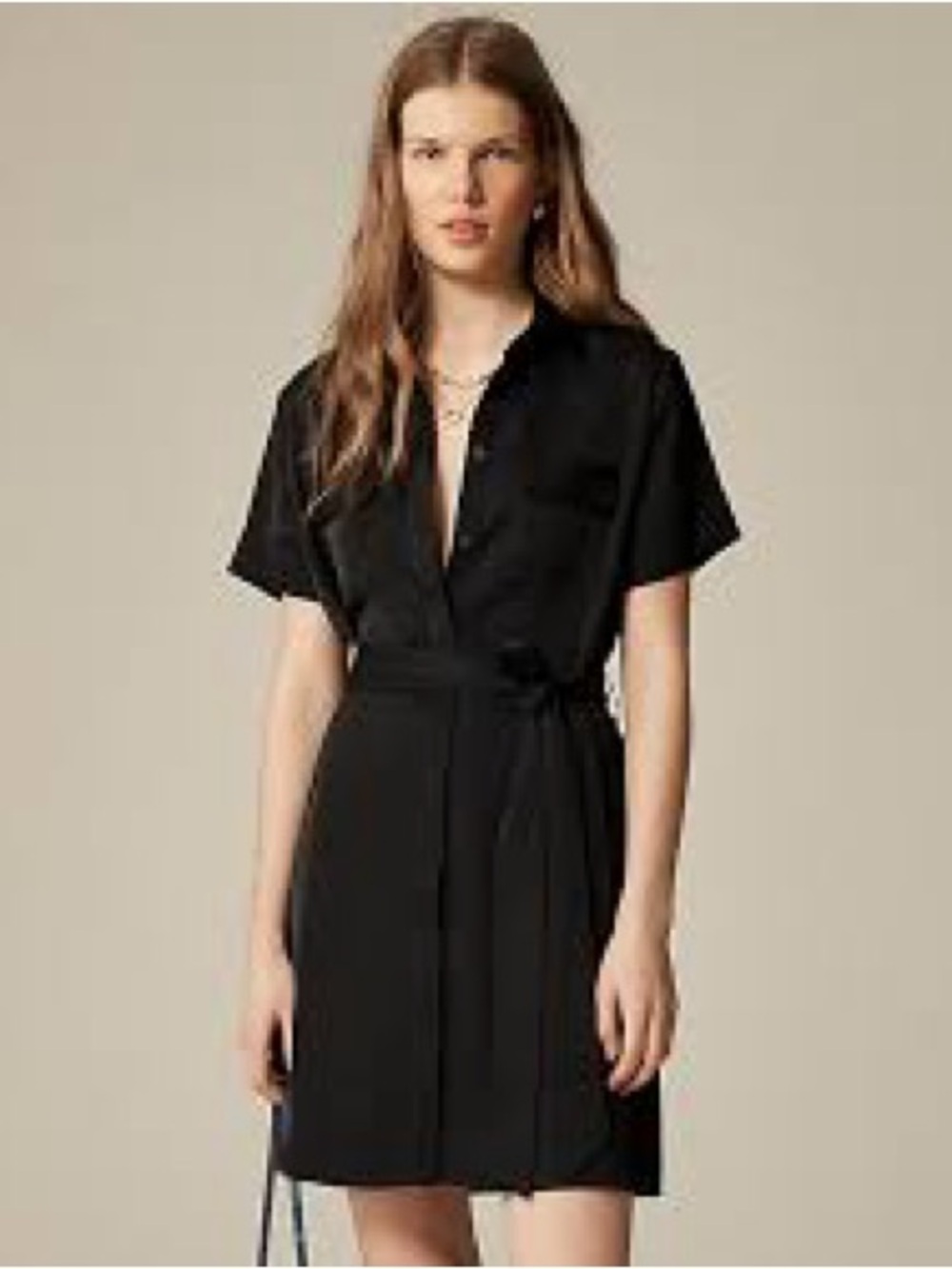 Mini Satin shirt-dress